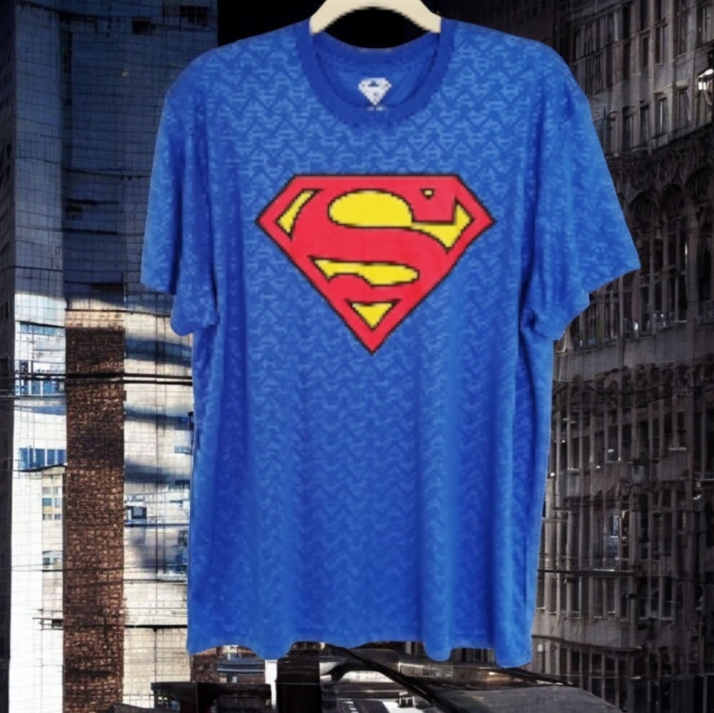 Superman DC Comics Shirt Superhero T-shirt Jersey-style Tee Large